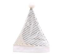 SMKBDFC Five Colors Santa Claus Sequins Hats Caps Christmas Decor Hat Adult Hats Xmas New Year's Gifts Home Party Supplies Navidad(Sequined Silver)