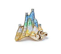 SMKBDFC Inlaid Brooch Modern Chinese Style Landscape Brooch Creative and Elegant Accessory Retro Rhinestone Fashion Pins Accessories for Women Men(Image color)