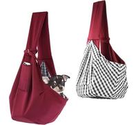 SMKBDFC Puppy Dog Sling Puppy Carrier for Small Dogs Reversible Carrier with 2 Pocket Sling for Walking Subway Travel(red)