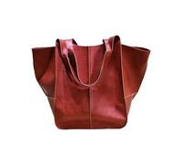 SMKBDFC Retro Simple Stylish Large Shoulder Bag/Tote Bag/Handbag Made Of Soft Leather(red)