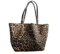 SMKBDFC Sac Fourre-tout Vintage Imprimé Léopard Motif Animal Toile Sac À Bandoulière Polyester Doux Doublure Neutre Mini(brown)