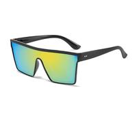 SMKBDFC Square-framed European and American Style Trendy Sunglasses for Cycling and Driving Punk Style Sun Protection, and Integrated Sunglasses(C8)