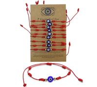 SMLBJUTE Evil Eye 7 Knot Lucky Bracelets Adjustable Handmade Braided Good Luck Bracelet Rope Cord Thread Friendship Bracelet for Women Men, M, Nylon, no gemstone