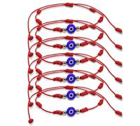 SMLBJUTE Evil Eye 7 Knot Lucky Bracelets Adjustable Handmade Braided Good Luck Bracelet Rope Cord Thread Friendship Bracelet for Women Men, M, Nylon, no gemstone