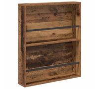 smlekwc Magazine Rack Old Wood 60 x 12 x 70 cm Engineered Wood | Wall-mounted, rectangular silhouette, adjustable shelves, smooth finish, living room, home office, easy wipe-clean care
