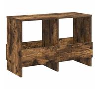 smlekwc Magazine Rack Storage Bench Smoked Oak 68.5 x 30 x 45 cm | Engineered wood,built-in rack,dual-purpose seat,living room,study area,damp cloth care,indoor use