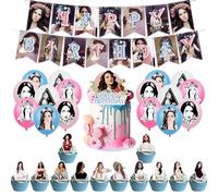 SMLHPARTY Lana Del Rey Birthday Party Decorations - 13pcs Cake Decorations, 16pcs Pink Balloons, 1pcs Birthday Banner