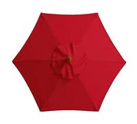 SMLJFO 9.8ft 6 Ribs Parasol Umbrella Replacement Canopy Cover Outdoor Market Table Umbrella Canopy Waterproof Anti-ultraviolet Umbrella Replacement Fabric/Red