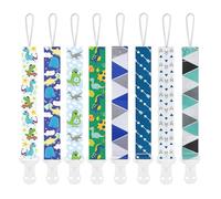 Smlpuame Dummy Clip Boys,8 Pack BPA Free Soother Chain,Pacifier Holder Clips for Teether Toy,Baby Dummy Strap Clip Universal Design Fit All Pacifiers Baby Teething Toys,Newborn Baby Gift