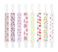 Smlpuame Dummy Clips Girl,8 Pack BPA Free Soother Chain,Pacifier Holder Clips for Teether Toy,Baby Dummy Strap Clip Universal Design Fit All Pacifiers Baby Teething Toys,Newborn Baby Gift