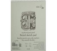 SMLT 3EB-50TS Authentic Line A3 Sketchpad, Extra White and Smooth Bristol Paper, 185 GSM, 50 Sheets, with Perforation, Recycled Cover and Double Spiral