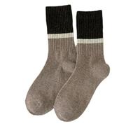 SMMZRF 3/5/6 Pairs Of Wool Thick Retro Cute Sweet Milk Coffee Color Women'S Mid-Calf Socks-11-3 Bayer