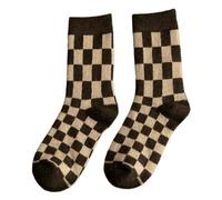 SMMZRF 3/5/6 Pairs Of Wool Thick Retro Cute Sweet Milk Coffee Color Women'S Mid-Calf Socks-17-3 Bayer