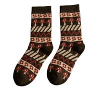 SMMZRF 3/5/6 Pairs Of Wool Thick Retro Cute Sweet Milk Coffee Color Women'S Mid-Calf Socks-18-3 Bayer