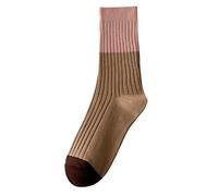 SMMZRF 3/5 Pair Warm Casual Cotton Mid-Calf Socks Retro Striped Color Matching Cotton Socks-1-3 Bayer