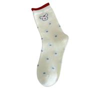 SMMZRF 3/5 Pairs Fashionable Women'S Cartoon Panda Print Cute College Style Cotton Mid-Tube Socks-B1-3Pair