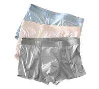 SMMZRF Briefs Boxers 3-Pack Men'S Ice Silk Large Size Thin Breathable Mesh Boxer Briefs-A6-3Pc-4Xl