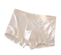 SMMZRF Briefs Boxers 3-Pack Men'S Ice Silk Large Size Thin Breathable Mesh Boxer Briefs-Apricot-3Pc-4Xl