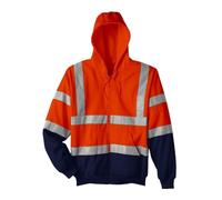 SMNS High Visibility Hi Vis Zipper Reflective Tape Hoody Hooded Work wear Security Fleece Safety Zip up Warm Sweatshirt Yellow Orange Yellow/Navy Orange/Navy S to 3XL