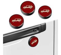 smnuxwm 3PCS Strong Magnetic Keyhole Covers for Jeep Wrangler JL JLU 2018-2025 & Gladiator JT 2020-2025,Door Lock Covers with Logo,Keyhole Protector (Red)