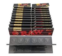 SMO King Ultimate Tabler X Stand Plus 10 Raw Black King Size Slim Vegan Classic Paper Plus RAW Black Tips Roach. Raw Rolling Papers Raw Skins Raw Blacks Bundle Gift Set
