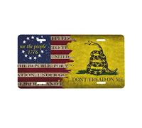 Smoaffly Don't Tread On Me License Plate,American Flag Decorative Car Front,Metal Car Plate,License Plate,Vanity Tag,Aluminum Noverlty License Plate for Men/Women/Boy/Girls Car 6×12 Inch