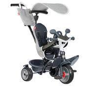 Smoby - Baby Driver Grey Tricycle - 3 in 1 Evolutionary - Parental Handle Adjustable to 3 Heights - Parking Brake, Footrest, Anti-UV Sunshade - From 10 Months to 3 Years - Made in Spain
