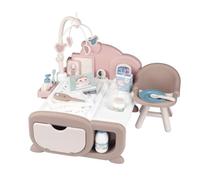 Smoby BABY NURSE NURSERY 17 piece Playset - Complete space for the child to care of their baby includes Electronic baby phone with lullabies - Perfect for Kids and Toddlers for interactive Doll play