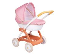 SMOBY Pop Pram Pram for dolls up to 42 cm, with folding hood, lower basket and metal frame, handlebars 58 cm high, suitable from 18 months (7600254124
