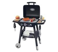 Smoby - BBQ Grill - Barbecue on Feet - 18 Accessories - Hamburger to Assemble, Skewer to Compose, Gas Lighter, Barbecue Utensils - Plancha Side and Grill Side - From 3 years old - Made in France