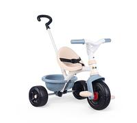 Smoby - Be Fun Blue Tricycle - Adjustable and Removable Parental Cane Up to 95 Cms - Safety Belt - From 15 Months - Made in Spain