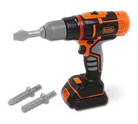Smoby- Black + Decker Electric Drill/Screwdriver, Grey and Orange, 7600360197, Grigio E Arancione