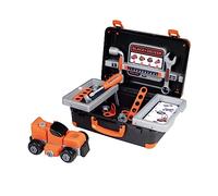 SMOBY Black & Decker Kids Tool Box - Children's Toy Tool Pretend Play Tools Kit - stickers for the 6 hand hold play tools in the portable Tool Box Carry Case for Boys and Girls Age 3 4 5 6 7 Years Old