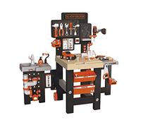 Smoby Black and Decker Kids Mega Centre Workbench with 95+ Accessories Pretend play toy workbench with tools