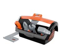 Smoby - Black+Decker - Tool Box + 6 Tools - Screwdriver, Saw, Hammer, Flat Wrench, Angle Bracket, Pliers Included - For Ages 3+ - Made in France