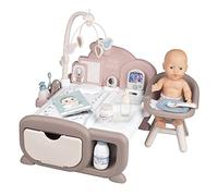 Smoby Toys - Baby Nurse Cocoon Doll Play Set for Children from 3 Years - 3-in-1 Play Centre (Doll Bed, Changing Table & Dining Station) - Includes Doll & Doll Accessories 220375