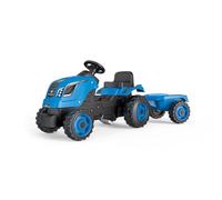 Smoby - Farmer XL Blue Tractor + Trailer - Children's Pedal Tractor - Adjustable Seat - Steering Wheel with Horn - Opening Hood - From 3 Years Old - Made in France