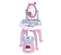 Smoby Gabby's Dollhouse 2 in 1 Dressing Table and Stool -12 Accessories Included - Adjustable Mirror - For Kids