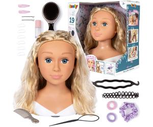Smoby Grote kappers-stylinghoofd + haarsieraad-accessoires