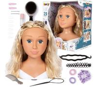 Smoby Large Hairdressing Styling Head Nia Hair Styling Doll + Accessories