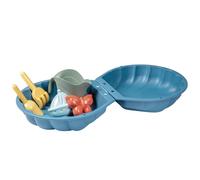Smoby Life - Mini Double Sandpit - Shell-shaped - Shovel, Rake, Sand Mold, Watering Can - Recycled Material - From 18 Months - Made in France