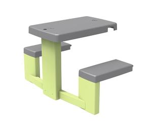 Smoby Life - Picnic Table - 2 Benches - Compatible with Many Houses - Recycled Material - From 2 Years Old - Made in France