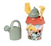Smoby 862174 Mickie Mickey Minnie Life Beach Bucket, 17 cm, Recycled Material, with Watering Can, Sieve, Rake, Shovel and Sand Mold, from 18 Months, Made in France (7600862174), Multicoloured
