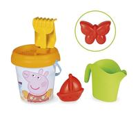 Smoby - Peppa Pig Beach Bucket - Includes Bucket, Shovel, Rake, Sieve, Watering Can and Sand Mold, Contains Recycled Material, from 18 Months (7600862189)