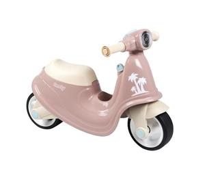 Smoby - Pink Scooter Ride-On - Realistic Design - Mechanical Key, Front Headlight - Silent Wheels - Toy Box - From 18 Months