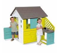 Smoby Pretty Haus - Children's Playhouse for Indoor and Outdoor Use with Kitchen and Kitchen Toy (17 Pieces), Garden Shed for Boys and Girls from 2 Years