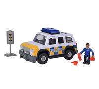 Smoby Simba 109251096038 Sam The Fireman - Vehicle 19 CM + Character Articulated - Functions Sound - Numbers Accessories, White