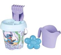 Smoby - Stitch - Bucket with Watering Can - Sieve, Rake, Shovel, Watering Can Sand Mould - From 18 Months - Made in France