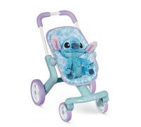 Smoby - Stitch - Pushchair + Soft Toy - Ergonomic Handle - Adjustable and Multi-Directional Front Wheels - From 18 Months - Made in Spain