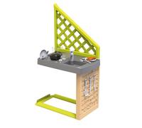 Smoby Summer Kitchen Playhouse Accessory - Compatible with Smoby Playhouses, Includes 17 accessories, and features a sink, tap and grill. Roleplay toy for Children aged 2+ years.